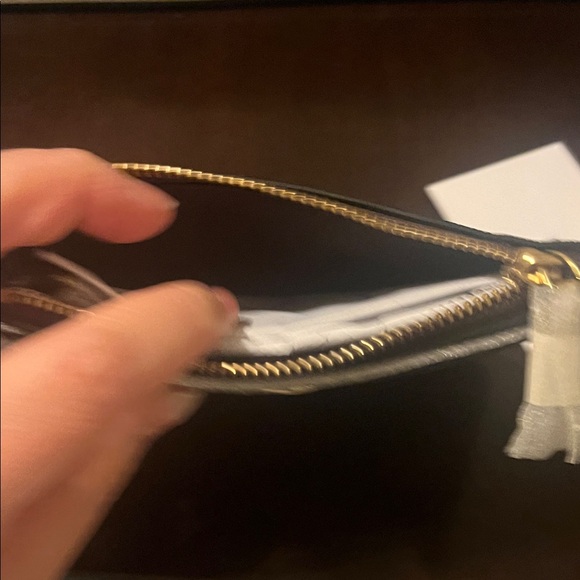 Coach Burgundy Keypouch with Gold Zipper